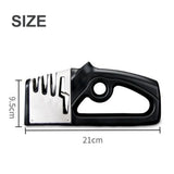 4-in-1 Knife Sharpener with Diamond, Ceramic & Tungsten Slots – Kitchen Knife and Scissor Sharpener, Black