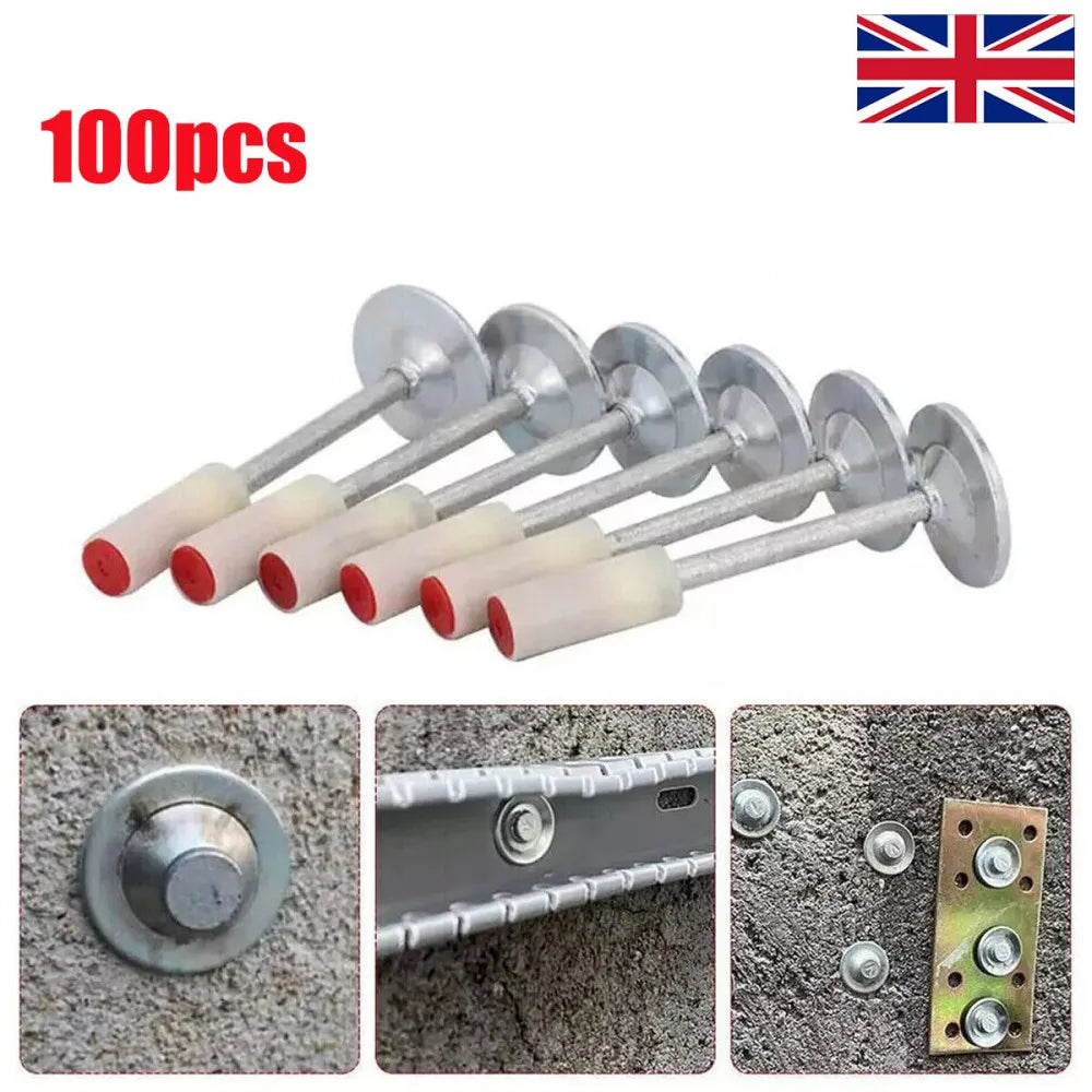 100 Pack Heavy Duty Steel Concrete Nails – Mini Round Wall Nails for Ceilings, Conduit, Pipes & DIY Fixing