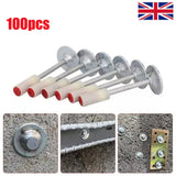 100 Pack Heavy Duty Steel Concrete Nails – Mini Round Wall Nails for Ceilings, Conduit, Pipes & DIY Fixing