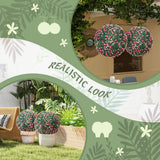 HOMCOM Set of Two Artificial Boxwood Balls Plants – Pink