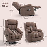 HOMCOM Power Lift Recliner Chair with Vibration Massage and Remote – Riser Chair for Elderly, Dark Brown