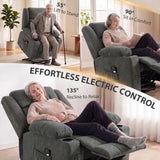 HOMCOM Dual Motor Electric Riser Recliner Chair with Massage & Heat – 55° Lift Chair for Elderly, Dark Grey