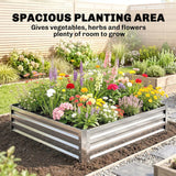 Outsunny 120 x 120 cm Raised Garden Bed with Galvanised Steel Frame – Open Base Planter for Vegetables and Herbs