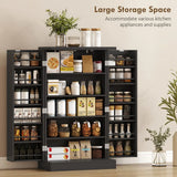 HOMCOM Freestanding Kitchen Pantry Cabinet with Door Racks and Adjustable Shelves, Black