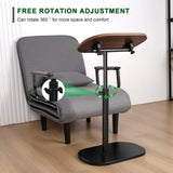 C-Shaped Height-Adjustable Sofa Side Table with Tilting Tabletop – Laptop and Coffee End Table for Living Room