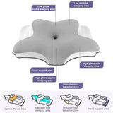 Cervical Memory Foam Neck Pillow with Orthopaedic Support & Zip-Off Cover – Anti-Snore Contour Pillow, Grey
