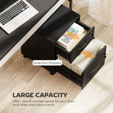 HOMCOM Rolling File Cabinet with 2 Drawers & Lockable Wheels – Under-Desk Mobile Storage, Black