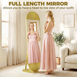 HOMCOM 50 x 161 cm Wavy Full Length Mirror, Free Standing Mirror with Metal Frame and Solid Base