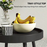 Outsunny 49.5 cm Round Garden Side Table with UV-Resistant Tray-Style Top and Metal Legs – Indoor Outdoor, Black