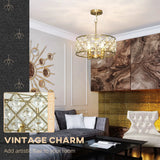 HOMCOM 51 Crystallite Four-Bulb Chandelier with 130 cm Adjustable Chain – Gold-Tone Ceiling Light