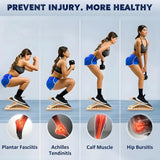 Wooden Calf Incline Board with Adjustable Angle – Foldable Slant Board Calf Stretcher for Yoga & Leg Stretching