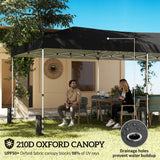 Outsunny 3 x 6m Pop Up Gazebo with 6 Sidewalls and Wheeled Bag, UPF 50, Black