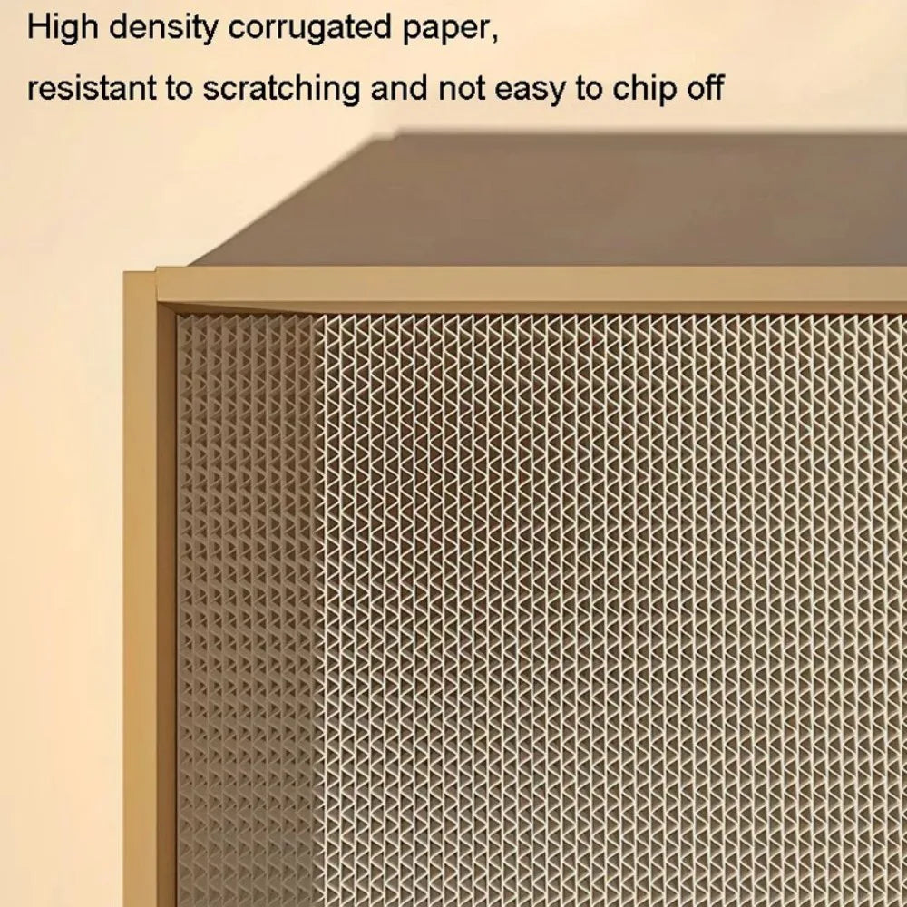 5-Pack Cat Box Scratcher with Storage Box – Heavy Duty Corrugated Cardboard Scratching Board and Bed