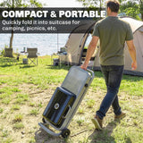 Outsunny Foldable Portable Gas BBQ Grill – 2.5kW with Lid Thermometer, Side Table, Grease Box and Wheels, Black