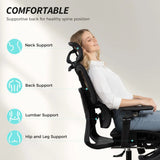 HOMCOM High Back Ergonomic Office Chair with 6D Armrests, Lumbar Support & 135° Recline, Mesh, Black