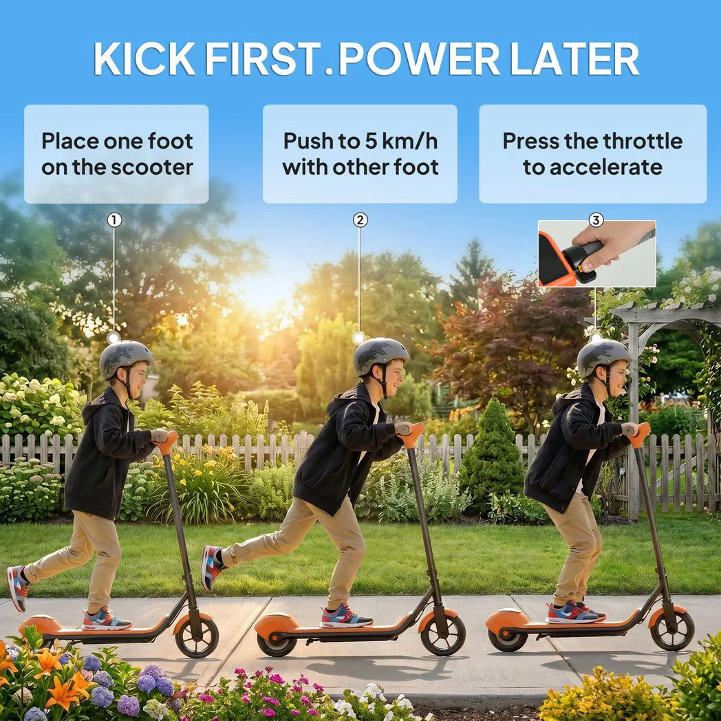 SPORTNOW Kids Electric Scooter with LED Display, 110W Motor & RGB Lights – Kick-to-Start, Green