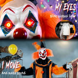 HOMCOM 190cm Life Size Animated Clown Halloween Decoration