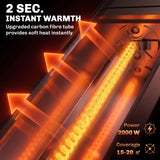Outsunny 2000 W Electric Infrared Patio Heater with APP and Remote Control – IP65 Wall Mounted, Black