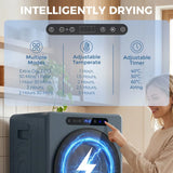HOMCOM 5kg Compact Vented Tumble Dryer, 1000W with Anti-Crease Reverse Action and ECO Mode – Blue