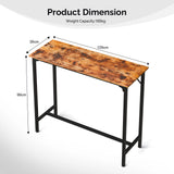 43-Inch Pub Height Bar Table with MDF Top and Iron Frame, 209 lbs Capacity – Kitchen Bar Counter, Brown
