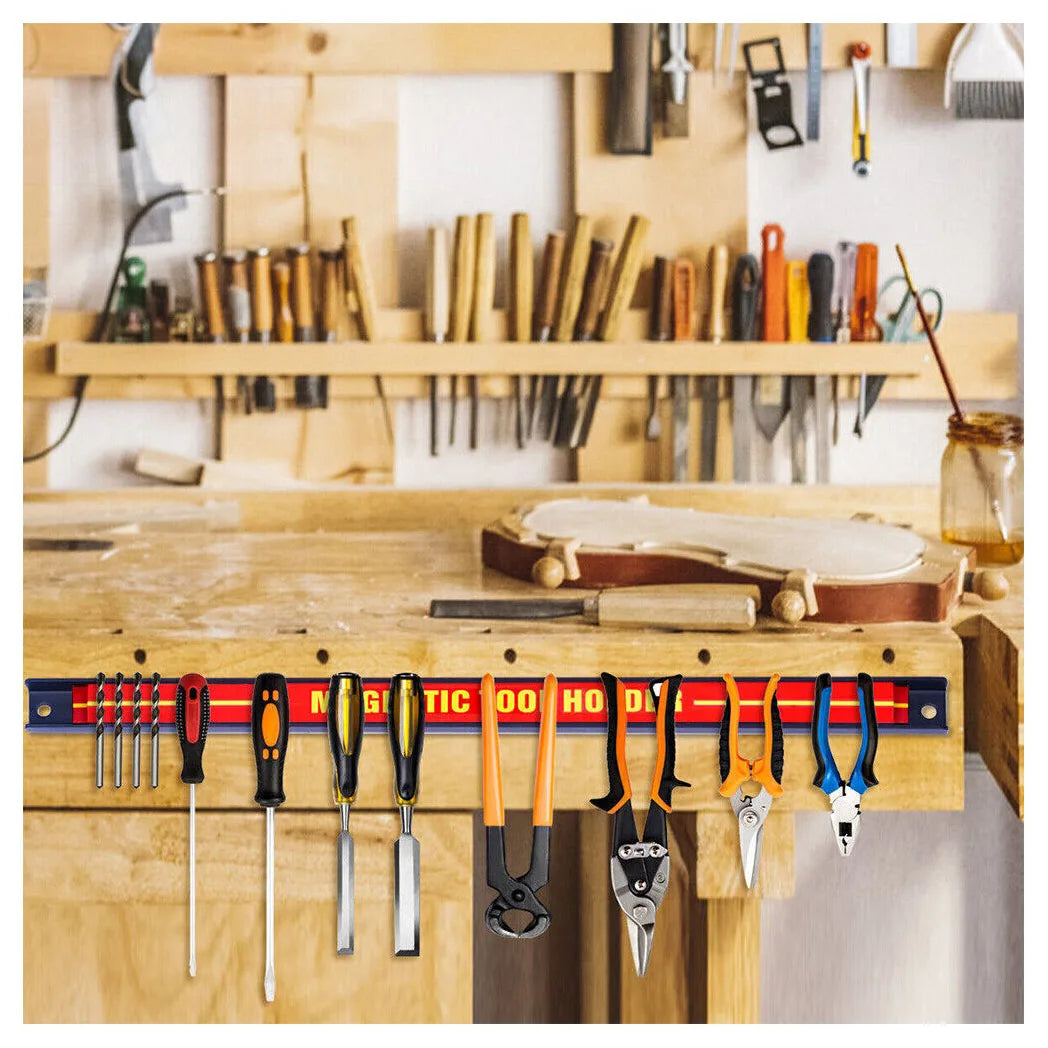 Magnetic Tool Holder Strips, 6 x 18 Inch Heavy Duty Steel Bars – Garage and Workshop Wall Storage Rack