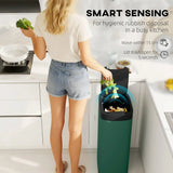 HOMCOM 50L Automatic Sensor Kitchen Bin with Manual Override – Battery-Operated, Touch-Free Lid, Black