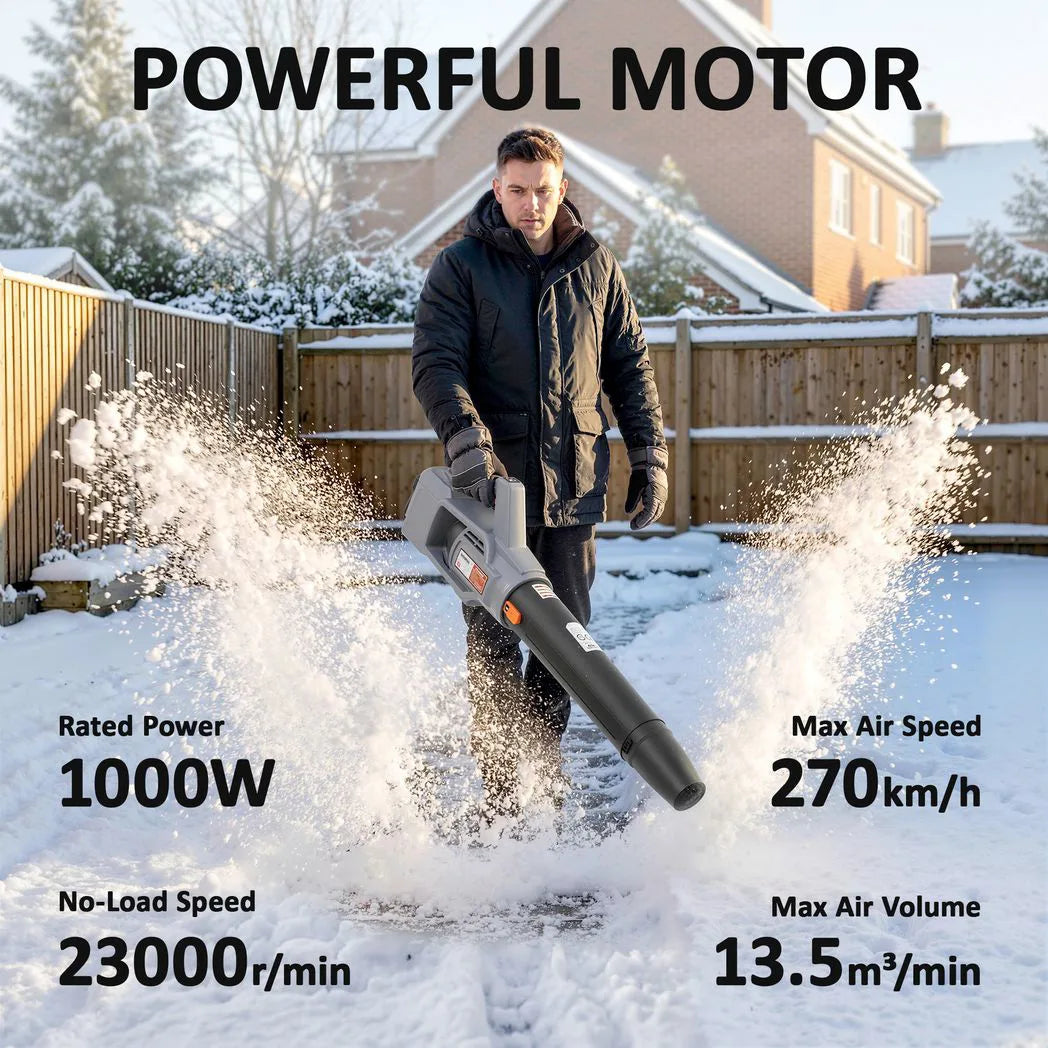 Outsunny Cordless Leaf Blower with 2 x 4.0Ah Batteries & Charger – 36V Lightweight Garden Blower, 1000W Brushless Motor