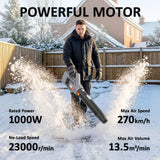 Outsunny Cordless Leaf Blower with 2 x 4.0Ah Batteries & Charger – 36V Lightweight Garden Blower, 1000W Brushless Motor