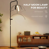 HOMCOM Half Moon Beauty Floor Lamp, Dimmable – Black