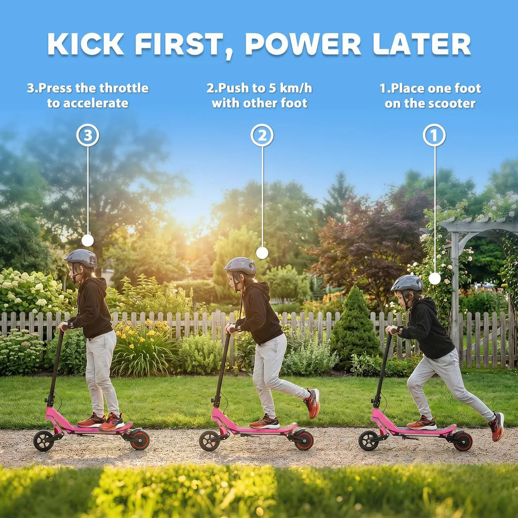 SPORTNOW Kids Electric Scooter with LED Display & RGB Lights – Foldable E-Scooter, Up to 16km/h, Black