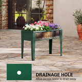 Outsunny Metal Raised Garden Bed on Legs with Drainage Hole, 60 x 27 x 45cm, 20L, Green