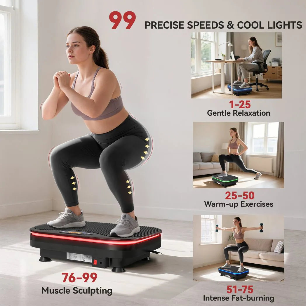SPORTNOW Vibration Plate Exercise Machine with 99 Speed Levels, Bluetooth Speaker & Remote – Home Fitness