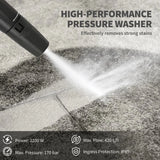 Outsunny 2200W High Pressure Washer, 170 Bar, with Adjustable Nozzle, 6m Hose and Snow Foam Bottle, Blue