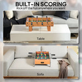 SPORTNOW 20in Table-Top Football Table with Steel Rods – Compact Foosball Game for Kids & Adults, Wood Finish