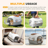 PawHut Hard Shell Pet Carrier for Cats and Small Dogs up to 4kg – Steel Door, Secure Lock, Feed Bowl
