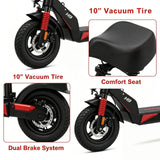 H9 Electric Scooter with Seat, 500W Peak Motor & 48V 15.6Ah Battery – Foldable Adult Commuter E-Scooter