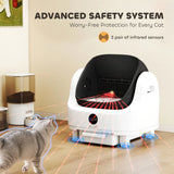 PawHut Self-Cleaning Cat Litter Tray with Top Opening, Infrared Sensors and 8L Waste Bin – Quiet, Automatic