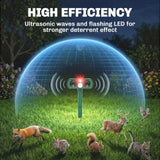 Outsunny Solar Ultrasonic Cat Repellent with PIR Motion Sensor and LED Flash – Weatherproof Garden Deterrent