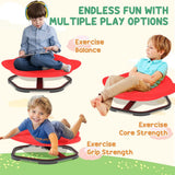 AIYAPLAY Kids Planet-Shaped Swivel Chair – Sensory Spinning Seat for Balance and Coordination, Red