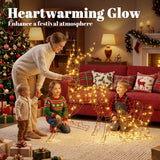 Outsunny Lighted Rattan Reindeer & Sleigh – 2 Piece