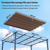 Outsunny Retractable Pergola Replacement Canopy, 3.5 x 2.6m Polyester Roof Cover for 4 x 3m Pergola Frame – Brown