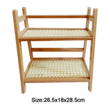 2-Tier Wooden Countertop Organiser Rack – Multipurpose Kitchen Storage Shelf, Large