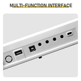 88 Key Folding Digital Piano with Semi-Weighted Keys, Bluetooth MIDI & Stand – Portable Keyboard, White