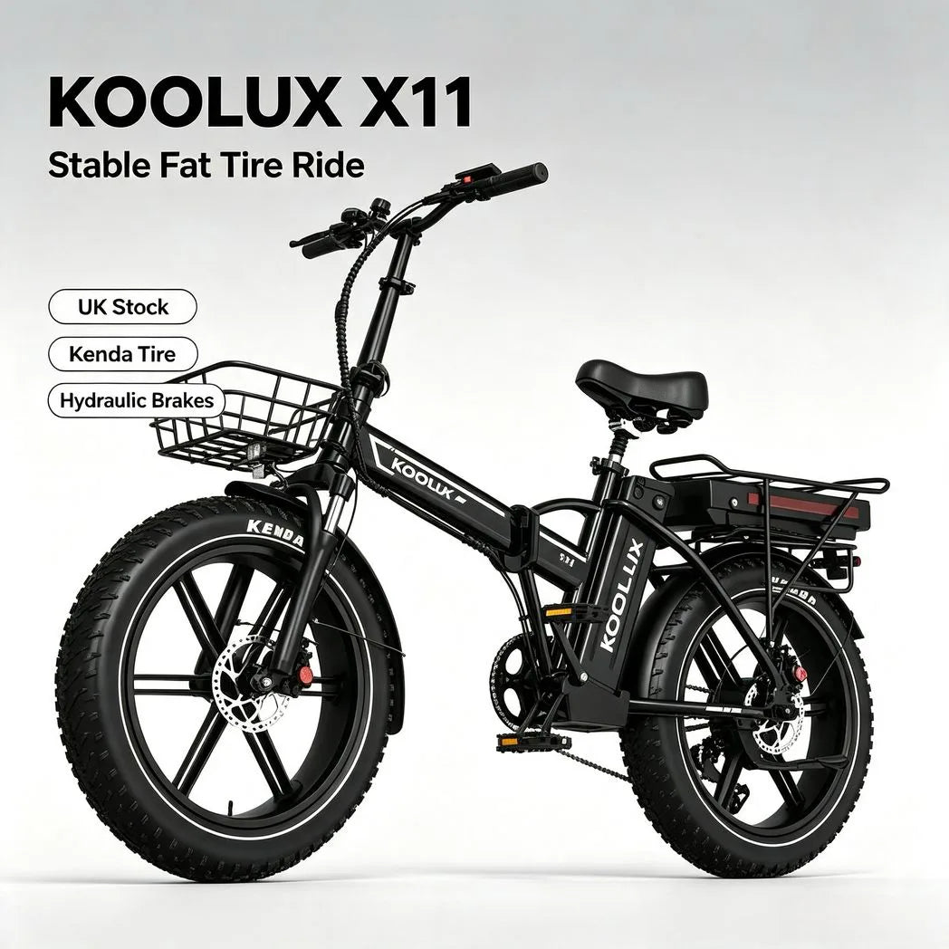 KOOLUX X11 Folding Electric Bike with 750W Motor, Dual 48V Batteries & Fat Tyres – 80–150km Range E-Bike