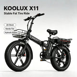KOOLUX X11 Folding Electric Bike with 750W Motor, Dual 48V Batteries & Fat Tyres – 80–150km Range E-Bike