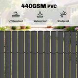 Outsunny Garden Privacy Screen Fence, 2 Pack – 1m x 5m Waterproof Windbreak, Dark Grey