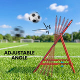 HOMCOM Adjustable Football Rebounder Net with Steel Frame – Kickback Training Target for Teens & Adults, Red