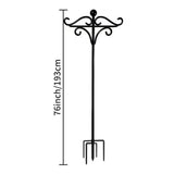 Heavy Duty Bird Feeder Pole Stand with Double Shepherd's Hooks – 193cm Adjustable Garden Feeding Station