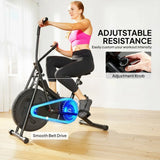 SPORTNOW Exercise Bike with Adjustable Seat, LCD Display and Silent Belt Drive – Home Gym Cardio