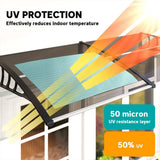 Outsunny Front Door Canopy, 200 x 96 cm Polycarbonate Rain Shelter with Aluminium Frame – Outdoor Awning